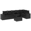 vidaXL 7-dijelni set vrtnih sofa od poliratana s jastucima crni