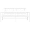 vidaXL Metalni okvir kreveta uzglavlje i podnožje bijeli 193x203 cm
