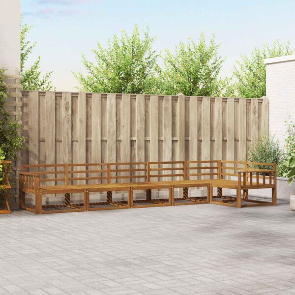 vidaXL Set vanjskih sofa 6 pcs Prirodna Čvrsto drvo akacije