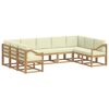 vidaXL Set vanjskih sofa s jastukom 9 pcs Bijela i krem