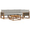 vidaXL Set vanjskih sofa s jastukom 5 pcs Prirodna i svjetlosiva