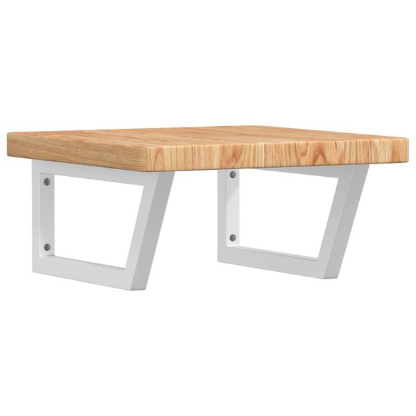 vidaXL Zidna polica za umivaonik od čelika i masivne hrastovine