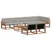 vidaXL Set vanjskih sofa s jastukom 9 pcs Prirodna i svijetlo siva