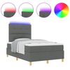 vidaXL LED Box Spring Krevet Tamno siva 120 x 200 cm tkanina