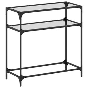 vidaXL Stolić s prozirnom staklenom povr&scaron;inom 80x35x81 cm čelik