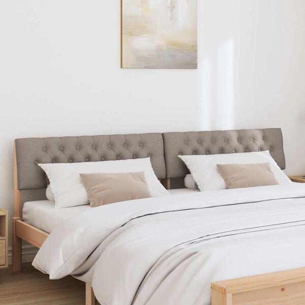 vidaXL Tapecirani uzglavlje Sivo-smeđa 200 cm Čvrsto borovo drvo