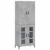 vidaXL Visoka komoda siva betona 69,5x34x180 cm od konstruiranog drva