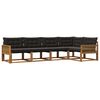 vidaXL Set vanjskih sofa s jastukom 5 pcs Prirodna i crna