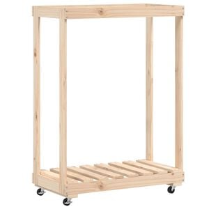 vidaXL Držač za cjepanice s kotačima 76,5x40x108 cm masivna borovina