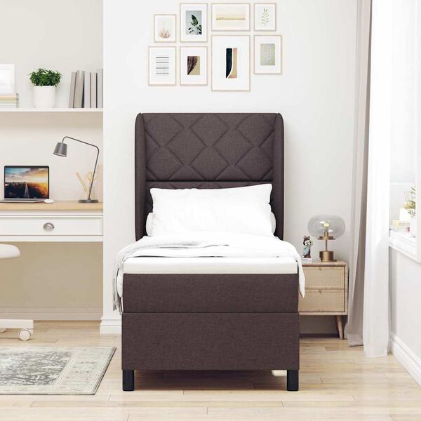 vidaXL Krevet s opruga kutije Tamno smeđa 80 x 200 cm tkanina