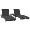 vidaXL Ležaljka 3 pcs Smeđa 197 x 70 x 82 cm poliratan