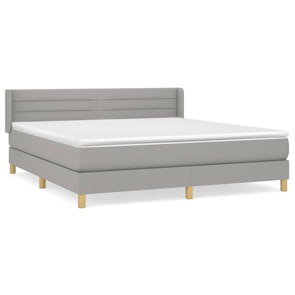 vidaXL Krevet box spring s madracem svjetlosiva 160x200 cm tkanina