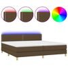vidaXL Krevet box spring s madracem LED tamnosmeđi 200x200 cm tkanina