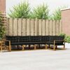 vidaXL Set vanjskih sofa s jastukom 5 pcs Prirodna i crna