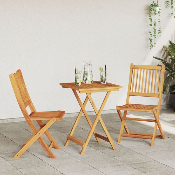 vidaXL Bistro set za vrt 3 pcs Smeđa Masivno bagremovo drvo