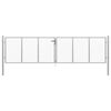 vidaXL Vrtna vrata od pocinčanog čelika 400x100 cm srebrne boje