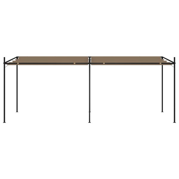 vidaXL Sjenica s pomičnim krovom 600 x 300 x 233 cm smeđe-siva