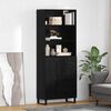 vidaXL Highboard Crni hrast 69,5 x 34 x 180 cm Konstruirano drvo