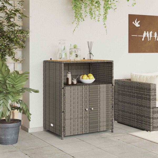 vidaXL Cabinet s policom Siva 70 x 50 x 87 cm Poliester i Roly Rattan