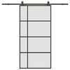 vidaXL Klizna vrata s okovima crna 102,5x205 cm ESG staklo