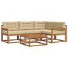 vidaXL Set vanjskih sofa s jastukom 5 pcs Prirodna i bež