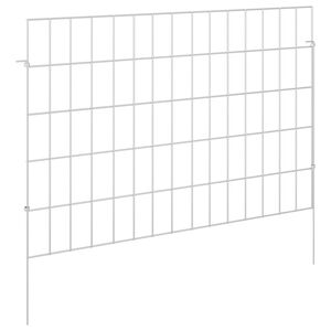 vidaXL Ograda za vrt s kolčićima 24 kom. 75 x 50 cm Pocinčani čelik