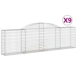 vidaXL Lučne gabionske ko&scaron;are 9 kom 300x30x80/100 cm pocinčano željezo
