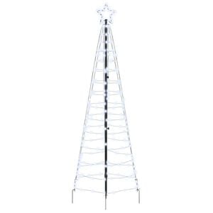 vidaXL LED božićno drvce 250 cm 390 LED lampica Hladna bijela Čelik