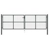 vidaXL Vrtna vrata od mrežastog čelika 400x125 cm siva
