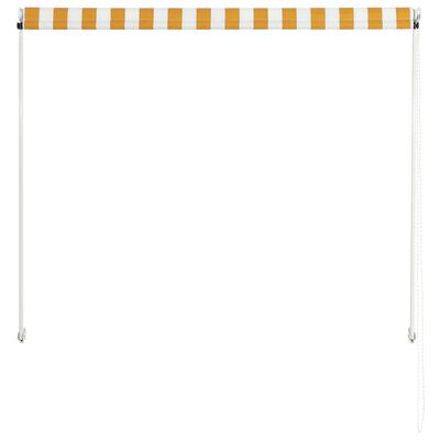 vidaXL Tenda na uvlačenje 100 x 150 cm žuto-bijela