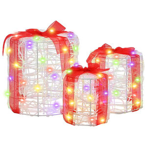 vidaXL Dekoracija Poklon Kutije 3 pcs šareni 20 x 20 x 21 cm Akril