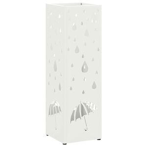 vidaXL Stalak za ki&scaron;obrane s pohranom Bijela 15,5 x 15,5 x 49 cm Čelik