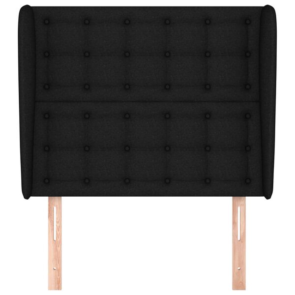 vidaXL Uzglavlje s u&scaron;ima crno 103x23x118/128 cm od tkanine