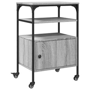 vidaXL Stalak za pisač s 3 razine siva boja hrasta 50x40x76 cm drveni