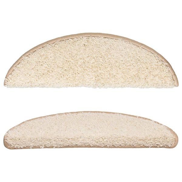 vidaXL Prostirke za stepenice 15 kom 56x17x3 cm krem poluokrugle
