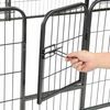 vidaXL Ograda za pse s 12 ploča od čelika 80 x 60 cm crna