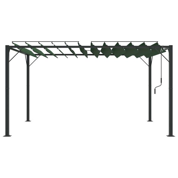 vidaXL Gazebo s krovom s roletnom Zelena 3 x 4 x 2,14 m