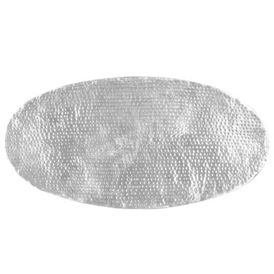 vidaXL Stolić za kavu od čekićanog aluminija srebrni 100 x 50 x 28 cm
