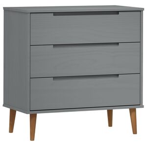 vidaXL Ladičar MOLDE sivi 80x40x80 cm od masivne borovine