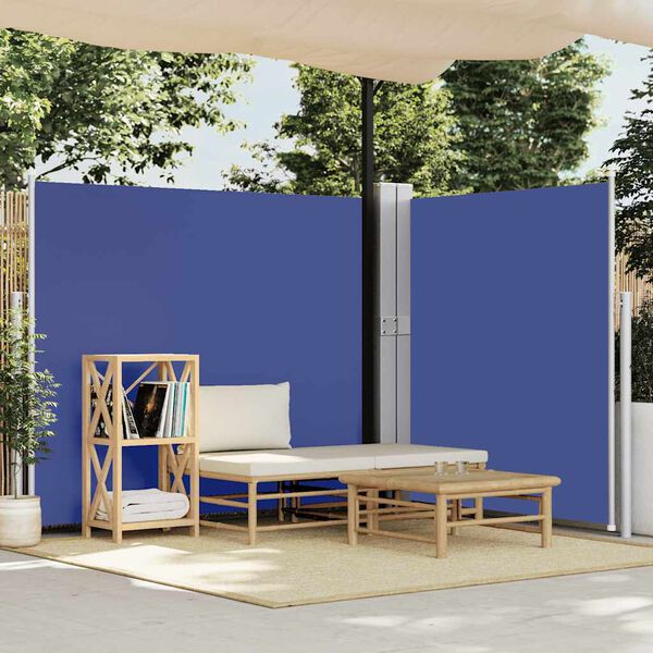 vidaXL Uvlačiva bočna tenda za terasu 170 x 1200 cm plava