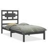 vidaXL Okvir za krevet od masivnog drva sivi 75 x 190 cm mali