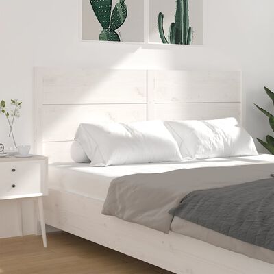 vidaXL Uzglavlje za krevet bijelo 186 x 4 x 100 cm od masivne borovine