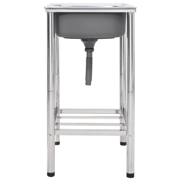 vidaXL Sudoper za kampiranje s jednom kadicom od nehrđajućeg čelika