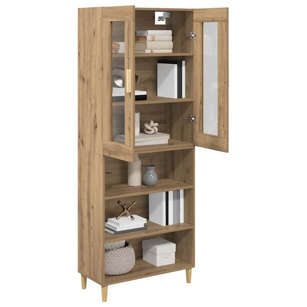 vidaXL Highboard Umjetnički hrast 69,5 x 34 x 180 cm