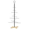 vidaXL Metalno božićno drvce s drvenom bazom crno 120 cm