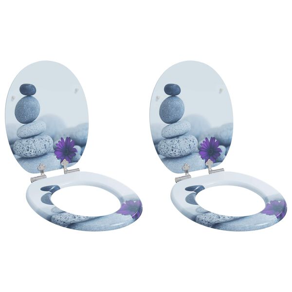 vidaXL WC daska 2 pcs Siva 44 x 38 cm MDF ploča