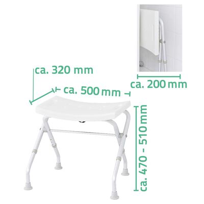 RIDDER sklopivi kupaonski stolac 110 kg bijeli A0050301