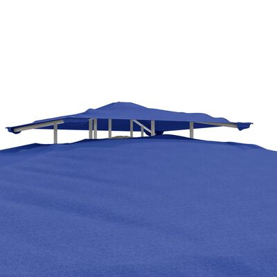 vidaXL Sjenica s dvostrukim krovom plava 3 x 3 x 2,68 m od tkanine