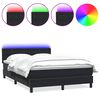 vidaXL Box Spring krevet s madracem i LED crni 160x210 cm bar&scaron;unasti