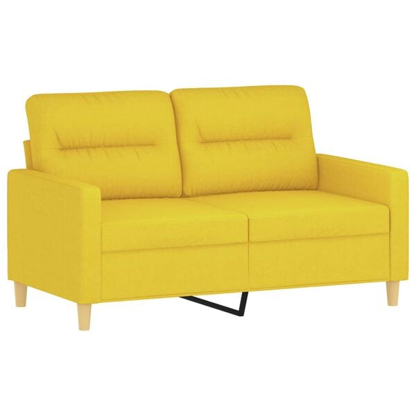 vidaXL 2-dijelni set sofa s jastucima svjetložuti od tkanine
